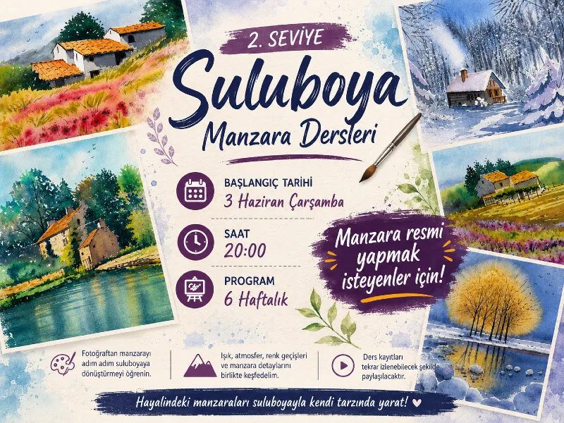 2. Seviye Suluboya Eğitimi - Haziran 2026 Başlangıç - 6 Haftalık Canlı Kurs
