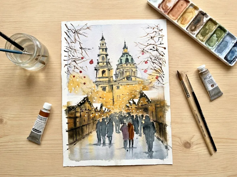 014. Yeni Yıl Pazarı Suluboya