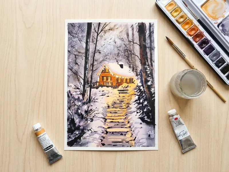 017. Suluboya Işıklı Ev