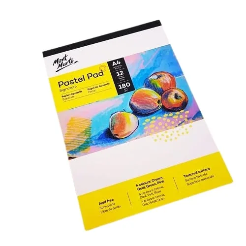 Yağlı Pastel Defteri - Mont Marte - A4 - 180 gsm - 12 Yaprak - 4 Renkli